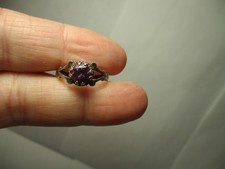 Vintage Sterling Silver Amethyst Ring Size 8 round cut