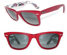 OCCHIALI DA SOLE RAY BAN ROSSO BIANCO BLU WAYFARER RB 2140 1118 OCCHIALI 0502 LONDRA IMBALLO ORIGINALE