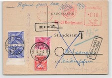 898760) France postage stamps on map of the city of Dortmund 1951, return