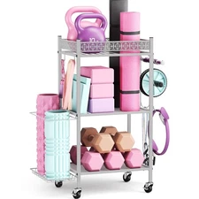 Yoga Mat Storage Rack, Home Gym Storage Rack Yoga Mat Holder, VOPEAK Workout ...