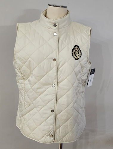 Chaleco Ralph Lauren Acolchado Abedul Logo RLL Crema Para Mujer Talla S, M, L Nuevo con Etiquetas $150 - Imagen 3 de 11