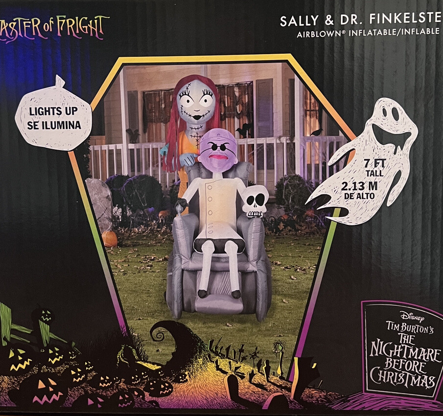 7ft Nightmare Before Christmas Sally Dr. Finkelstein Blow Up Inflatable