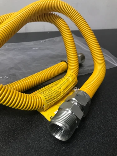 Jones Stephens 48" Stainless Steel Gas Connector with 3/4" and 3/4" Fittings - Picture 2 of 4