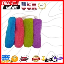 Exfoliating Mesh Soap Saver Pouch 4-Pack in Assorted Colors - Luxurious Showe...