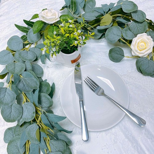 2Pcs Fake Artificial Eucalyptus Garland Greenery Leaf Vine Wedding Plant Decor - Picture 5 of 15
