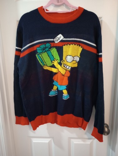 Vintage H&M Bart Simpson L Weihnachtspullover, gebrauchter Zustand