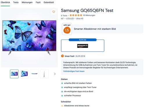 SAMSUNG 65" FLAT QLED 4K Model GQ65Q6FN Fernseher TV - Bild 13 von 13