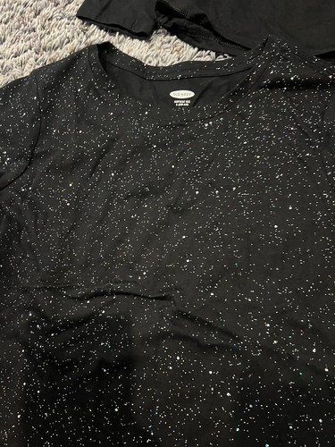 Girls Lot Size 10/12 Old navy Black Tee Shirt Leggings H&M Dress Leggings Set - Picture 3 of 6
