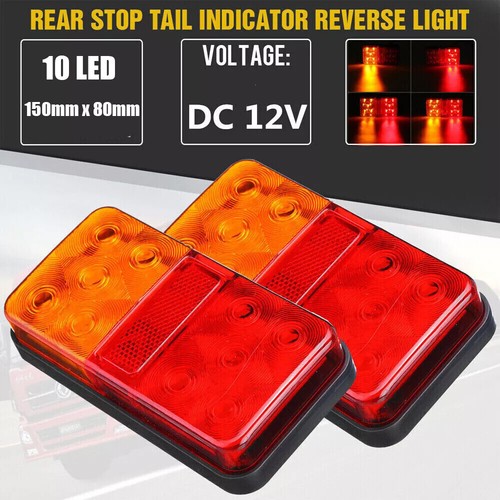 LED Trailer Lights Kit Tail Lights Submersible 5 Core Wiring Plug Caravan Boat - Picture 4 of 24