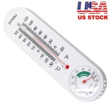 Wall Thermometer Humidity Meter Indoor Outdoor Mount Garden Greenhouse Home US