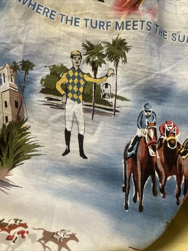 Del Mar Horse Racing “Where The Surf Meets the Turf” MENS 3XL Hawaiian Shirt - Picture 5 of 7