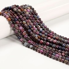 Natural Ruby  Sapphire Smooth Round Beads Size 6mm 8mm 15.5'' Strand