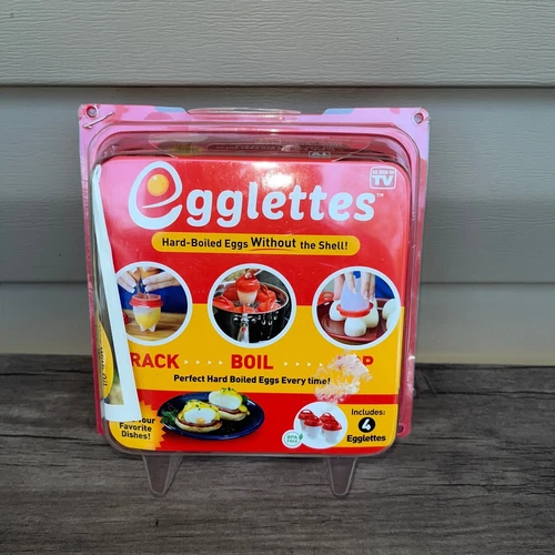 Egglettes Egg Cooker Hard Boiled Eggs without the Shell 4 Egg Cups AS SEEN ON TV