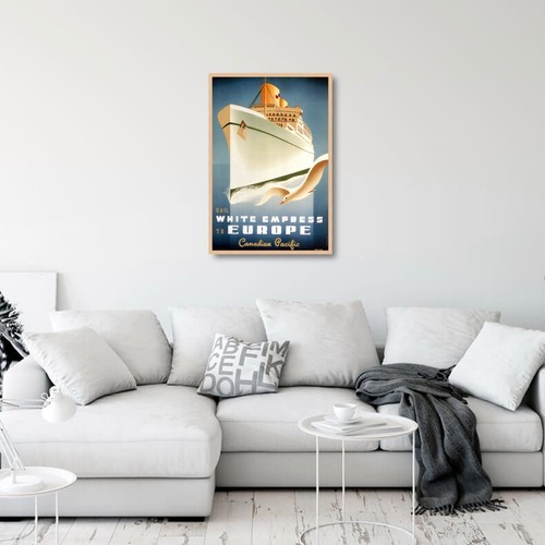 Travel Poster Canadian Pacific White Empress to Europe by Roger Couillard, 1950 - Picture 5 of 11