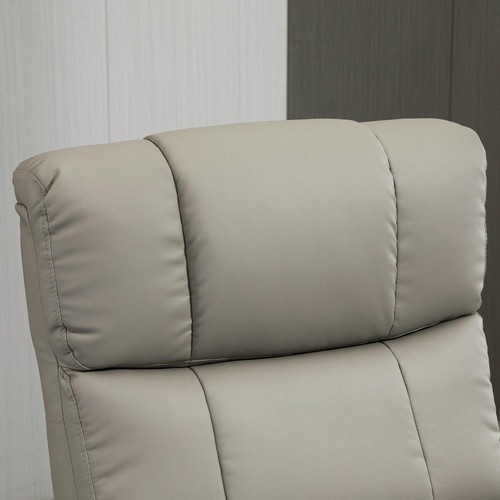 Reclining Lounge Chair Swivel Recliner Sofa Seat w/Massage and Ottoman in Grey - Picture 8 of 9