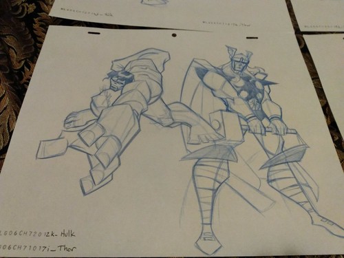 HULK VS. THOR Marvel Animación Concepto Arte Cómic Película CONCEPTO Lote RARO - Imagen 5 de 12