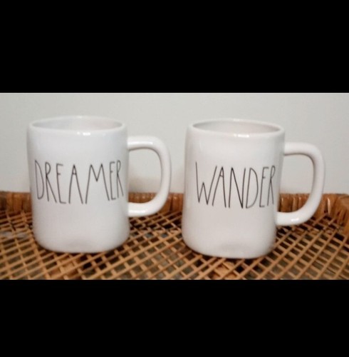 Rae Dunn WANDER & DREAMER Coffee Mugs Set Of 2 ~ Artisan Collection by Magenta - Picture 5 of 5