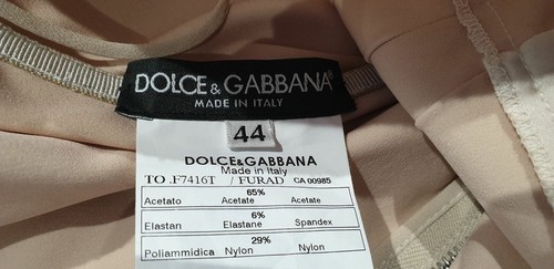 DOLCE & GABBANA Corsé Top Oro Pálido Brillo Sin Mangas Panelado Deshuesado 44 UK12 - Imagen 9 de 9