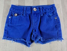 Justice Girls Royal Blue Premium Jean Denim Shorts Size 7 S EUC