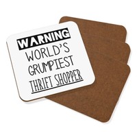 Warnung World's Grumpiest Grasnelke Shopper Untersetzer GeträNke Set Mit 4