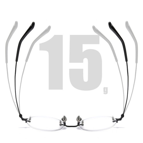 Damen Randlos Retro Rund Brille Herren Vintage Reintitan Brille Brillengestell Rx - Bild 8 von 28