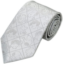 New Peanuts Snoopy Silver Necktie PN917668 Formal Wedding Tie Elegant Peanuts