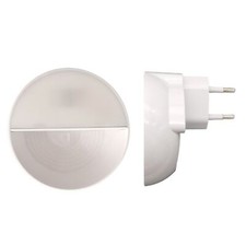 Lampada notturna tonda con spina luce led bianco con sensore di movimento