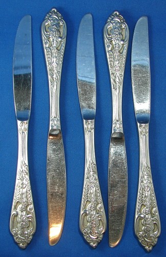 Supreme Cutlery 5 Knives Dinner Knife TWS 162 Towle Silver Stainless Flatware - Picture 1 of 4