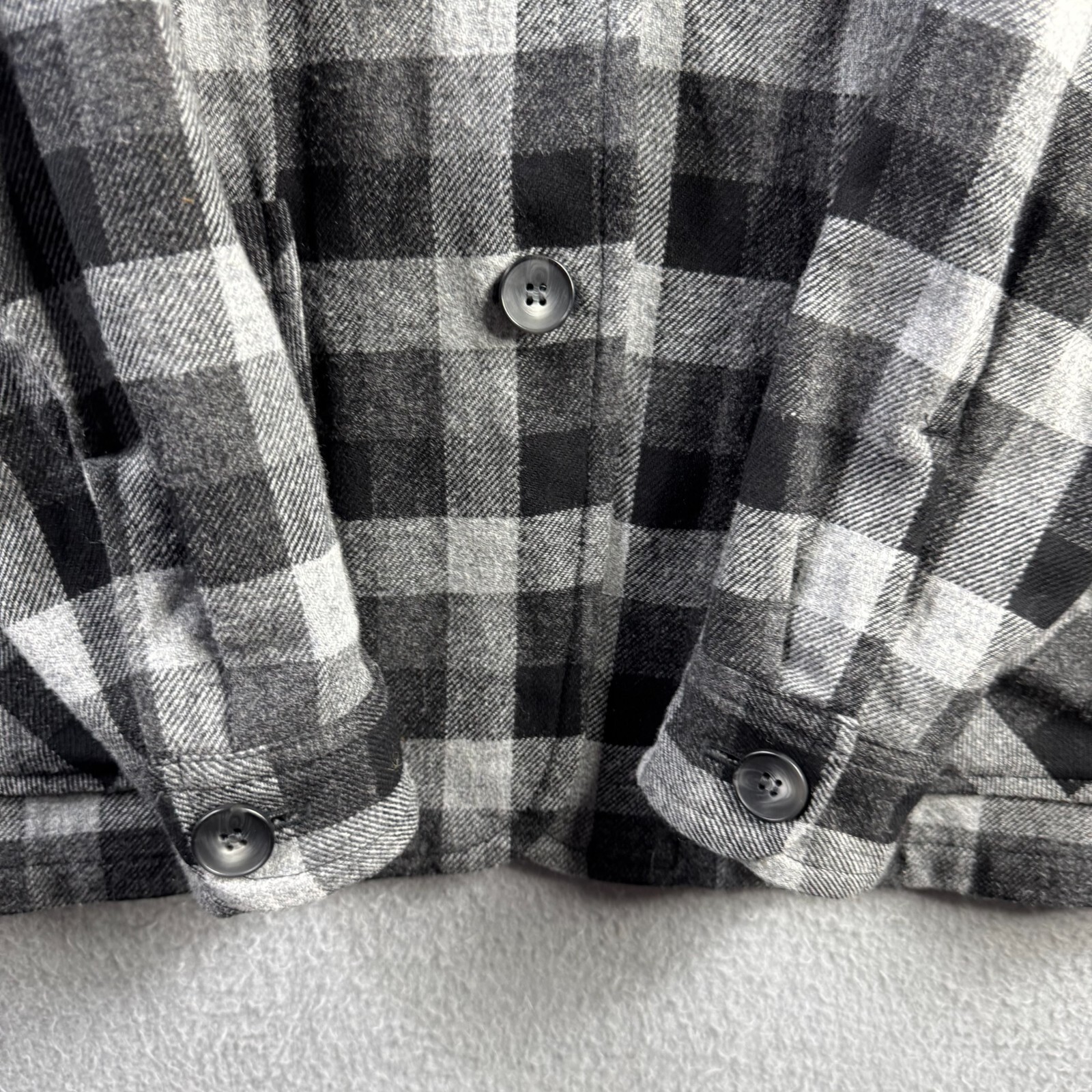 Pendleton Jacket Womens Large Black Gray Plaid 10… - image 4