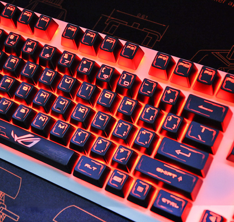 104 Keys ROG Backlit Keycaps for Corsair K70 RGB K95 Strafe Mechanical Keyboard