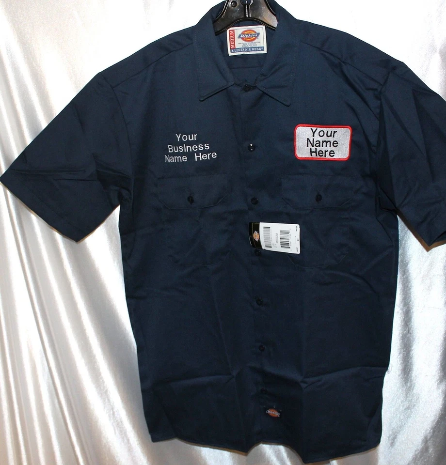 Dickies Hombre Personalizado Parche Personalizado Bordado Uniforme de Trabajo Camisa Pequeña-4xl Foto 3 de 4