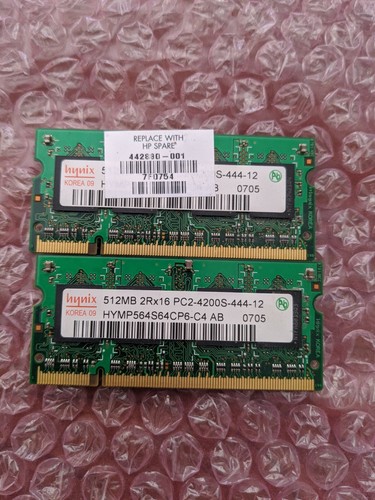 2x512MB Ram Hynix 2RX16 Pc2-4200s-444-12 - Picture 1 of 2
