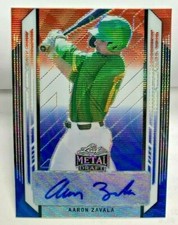 Aaron Zavala 2021 Leaf Metal Draft Red White&Blue Wave XRC Autograph Auto #d 2/5