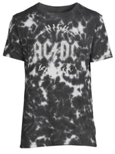 Men’s AC/DC High Voltage Black/White Tie Dye T-Shirt NWT LARGE
