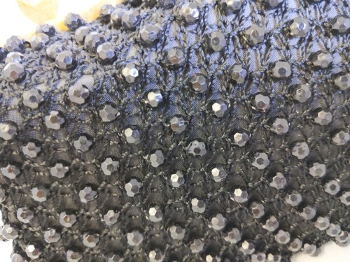 Vintage 60's Princess Charming BY ATLAS Black Crochet Beaded Net Box Purse EUC - Picture 2 of 7