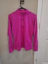 Nike Dri-Fit Running Long Sleeve Hot Pink Collared Quarter Zip Women's Size M