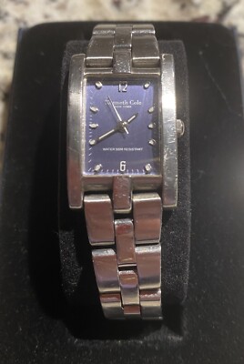 Kenneth Cole NY Ladies Watch, Brushed Silver, Navy Face, 6.5 , WR 50m