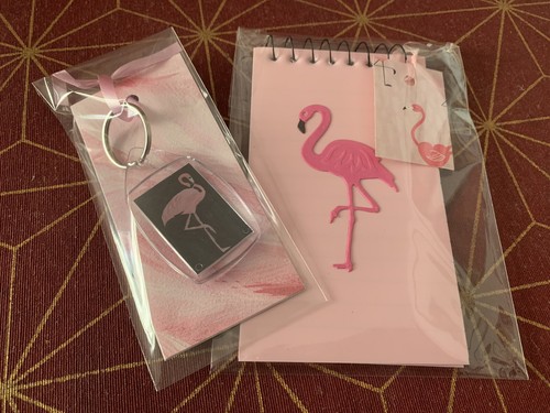 Exquisite Pink Black Flamingo Framed Picture +Wiro Notepad +Keyring 3pc Gift Set - Picture 12 of 12