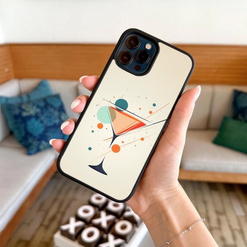 For iPhone 6 7 8 11 12 13 14 15 pro max cartoon design martini glass Covers - Picture 22 of 25