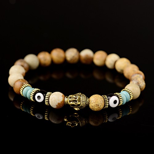 Fashion 8mm Natural Lava Stone Tiger Eye Beaded Men's Bracelets Jewellery Gift - Picture 62 of 70