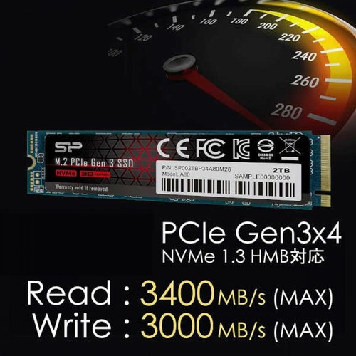 Silicon Power SSD 2TB M.2 2280 PCIe Gen3x4 NVMe 1.3 P34A80 Series FastShip Japan - Afbeelding 7 van 7