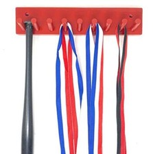 Baseball Bat Rack Display Holds up to 8 Mini Collectible Bats Awards Medals