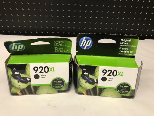 Lot of 2 Genuine HP 920XL Black Ink Cartridge Exp.2023