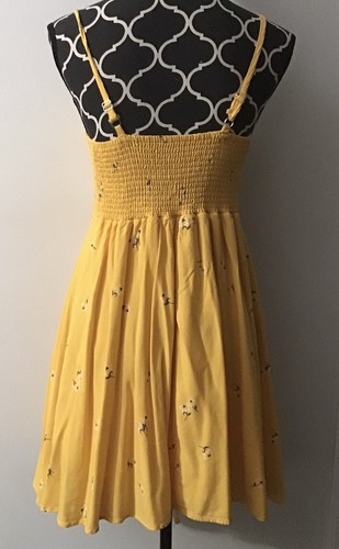 Cherokee Yellow Floral Dress Large Size 100% Viscosa Exterior 100%poly Interior - Picture 3 of 5