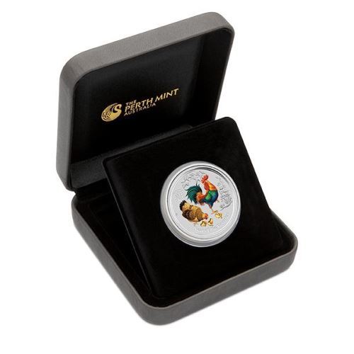 2017 25c YEAR OF THE ROOSTER 1/4OZ COLOURED SILVER MELBOURNE ANDA COIN COA:45 - Picture 2 of 4