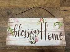 "Bless Our Home" Wooden Sign 10" x 5"