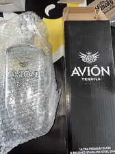 Avion Silver 100% Pure De Agave Glass Cocktail Shaker / Drink Maker Metal Top!