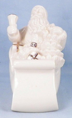 Lenox Santa Claus Figurine Sleigh Christmas Gifts Bell Cream Porcelain Gold - Picture 2 of 9