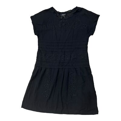 A.P.C. Black Mini Eyelet Detail Dress XS | eBay