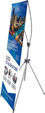 Reinforced Block Adjustable Tripod X Banner Stand, 23 X 63 to 32 X 78 Inch, Port